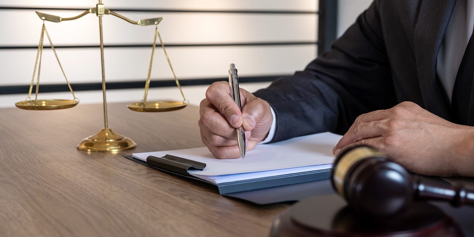Law, Lawyer Attorney And Justice Concept, Male Lawyer Or Notary