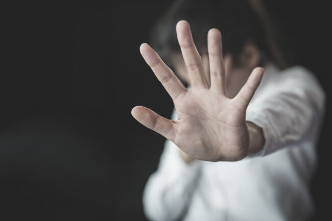 Women Violence And Abused Concept. Stop Violence Against Women,