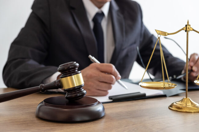 Law, Lawyer Attorney And Justice Concept, Male Lawyer Or Notary